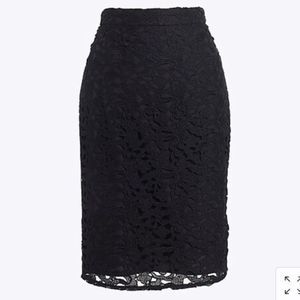J. Crew Black eyelet lace over lay pencil skirt